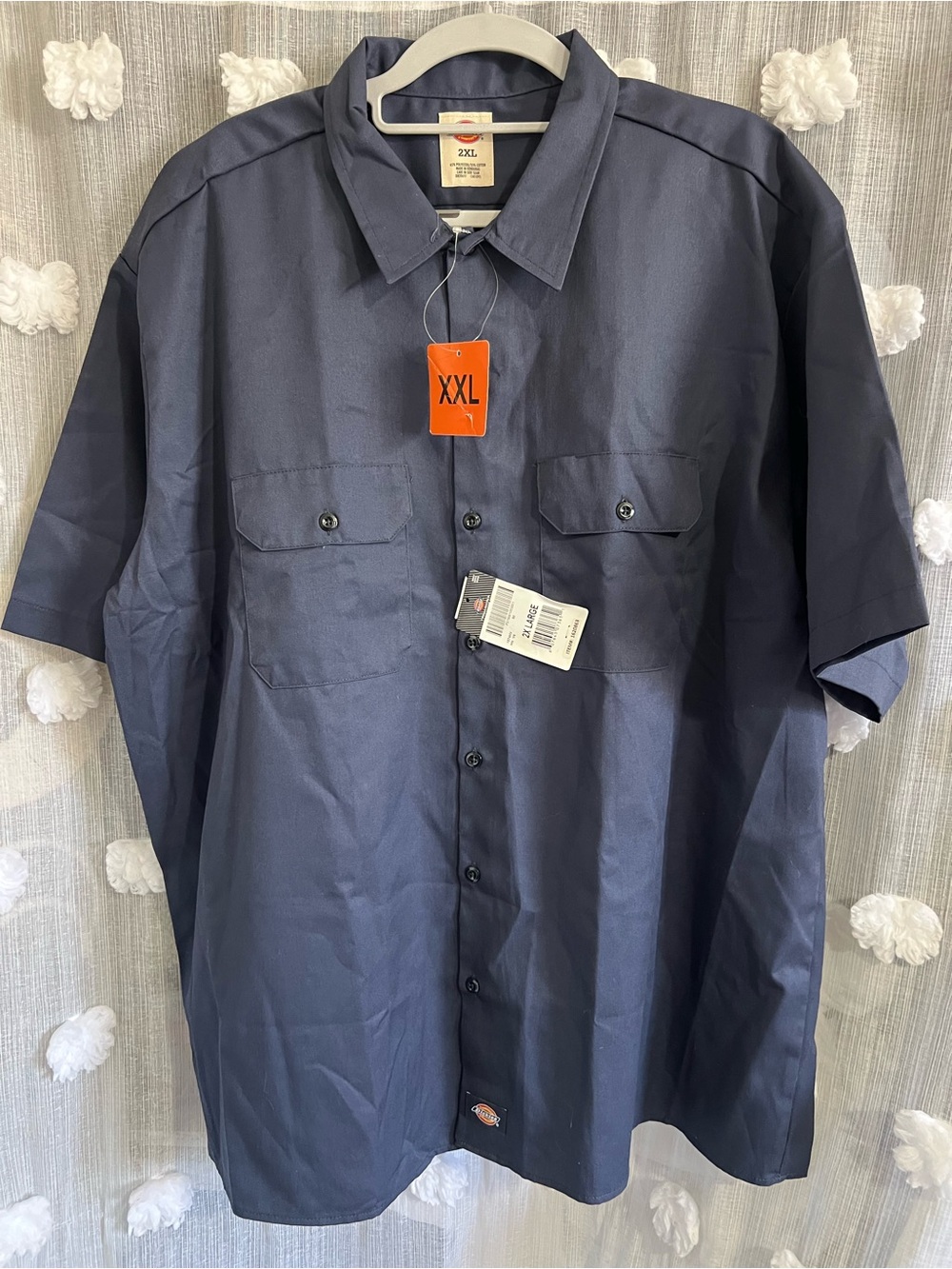 Dickies Navy Short-Sleeve Button-Front Work Shirt